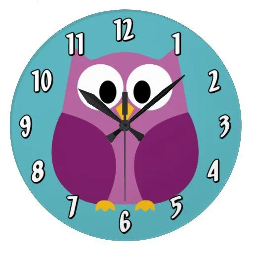 Búho lindo del dibujo animado en colores brillante reloj redondo ... Búho lindo del dibujo animado en colores brillante reloj redondo ...