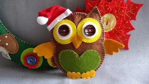 Buho navideño de filetro. Que agradecido es este material. Tachis ... Buho navideño de filetro. Que agradecido es este material. Tachis ...