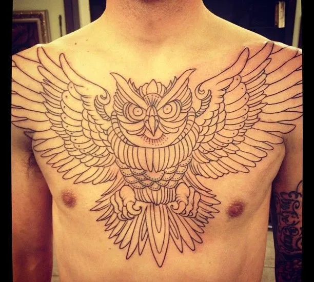 Búho en el pecho. | Arte Corporal | Pinterest Búho en el pecho. | Arte Corporal | Pinterest