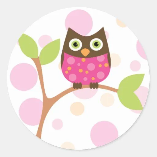 Búho rosado brillante del bebé pegatina redonda | Zazzle Búho rosado brillante del bebé pegatina redonda | Zazzle
