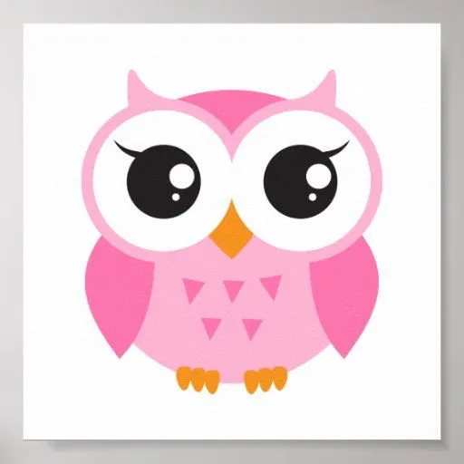 Búho rosado lindo del bebé del dibujo animado póster | Zazzle Búho rosado lindo del bebé del dibujo animado póster | Zazzle