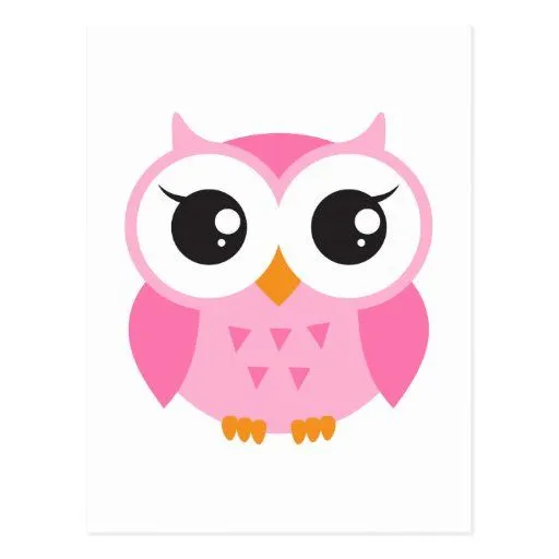 Búho rosado lindo del bebé del dibujo animado postal | Zazzle Búho rosado lindo del bebé del dibujo animado postal | Zazzle