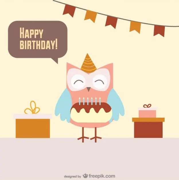Búho vector de cumpleaños | Descargar Vectores gratis Búho vector de cumpleaños | Descargar Vectores gratis