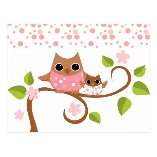 Búhos de la mamá y del bebé postal | Zazzle Búhos de la mamá y del bebé postal | Zazzle