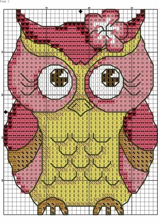 Búhos en punto de cruz-Graficos ~ cositasconmesh Búhos en punto de cruz-Graficos ~ cositasconmesh