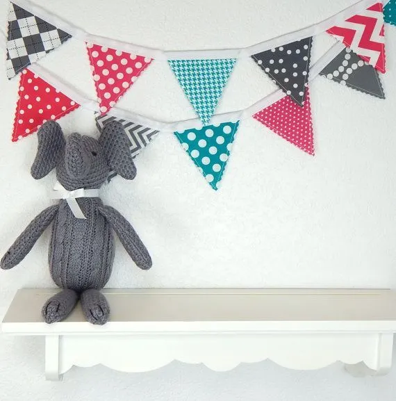 Bunting Banner Mini, Fabric Banner, Fabric Flags, Baby Nursery ... Bunting Banner Mini, Fabric Banner, Fabric Flags, Baby Nursery ...