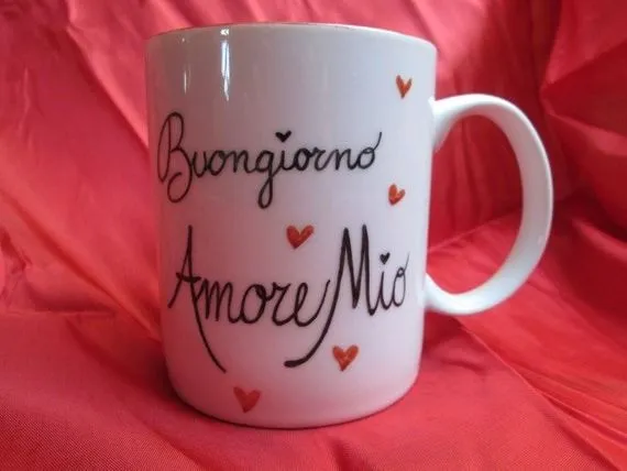 Buongiorno Amore Mio. Personalise your mug por Lecosuzze en Etsy