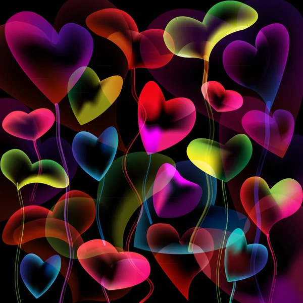 Burbujas de corazones colores abstractos fondo — Vector stock ...