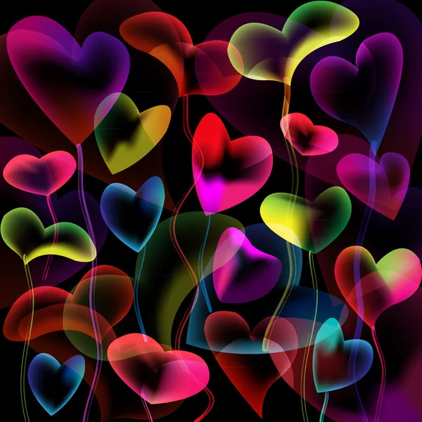 Burbujas de corazones colores abstractos fondo — Vector stock ... Burbujas de corazones colores abstractos fondo — Vector stock ...