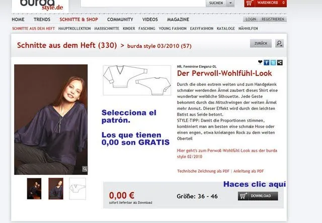 Burda patrones gratis - Imagui