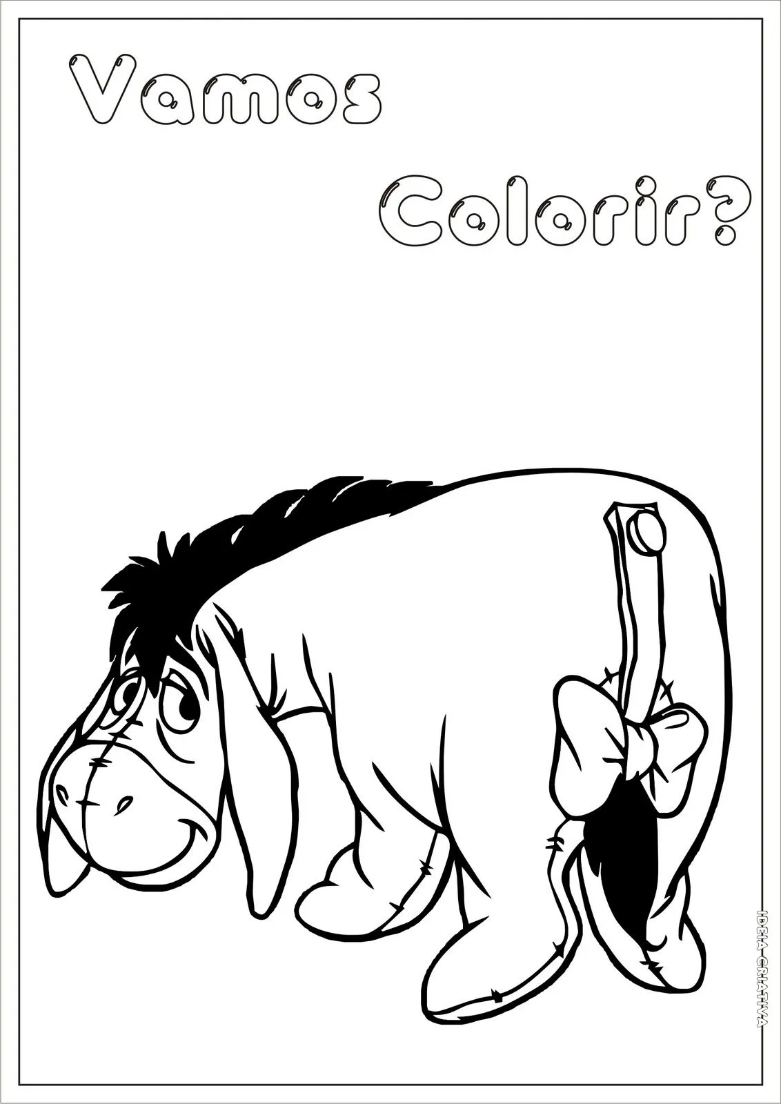 Burrinho Colorir | Riscos para colorir gratis Burrinho Colorir | Riscos para colorir gratis