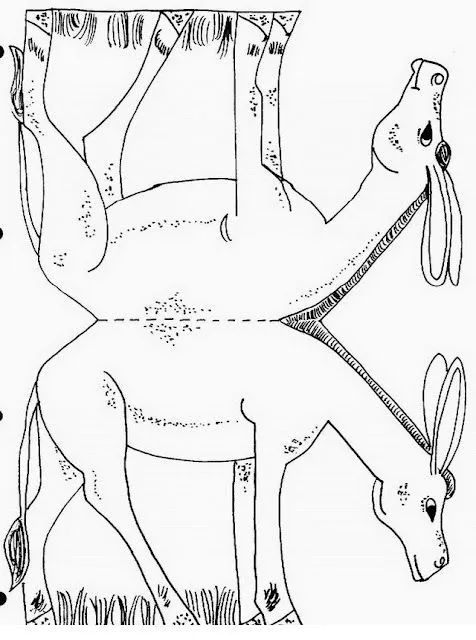 Burro para armar, pintar y colorear ~ 4 Dibujo Burro para armar, pintar y colorear ~ 4 Dibujo