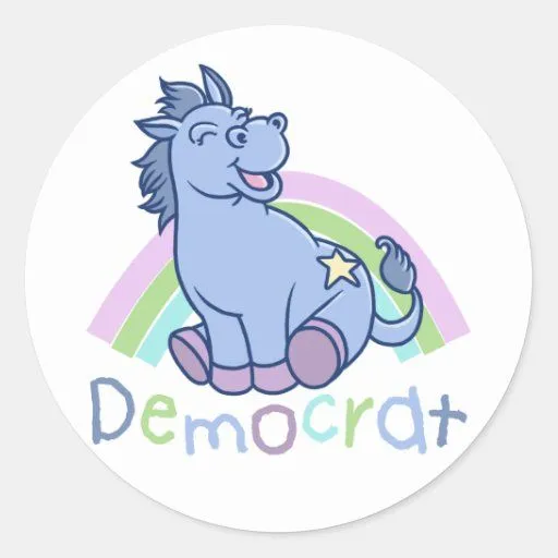Burro de Demócrata del bebé Etiquetas Redondas de Zazzle.