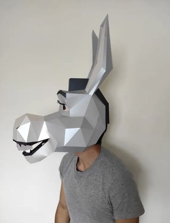 BURRO SHREK MASK Diy Lowpoly - Etsy España