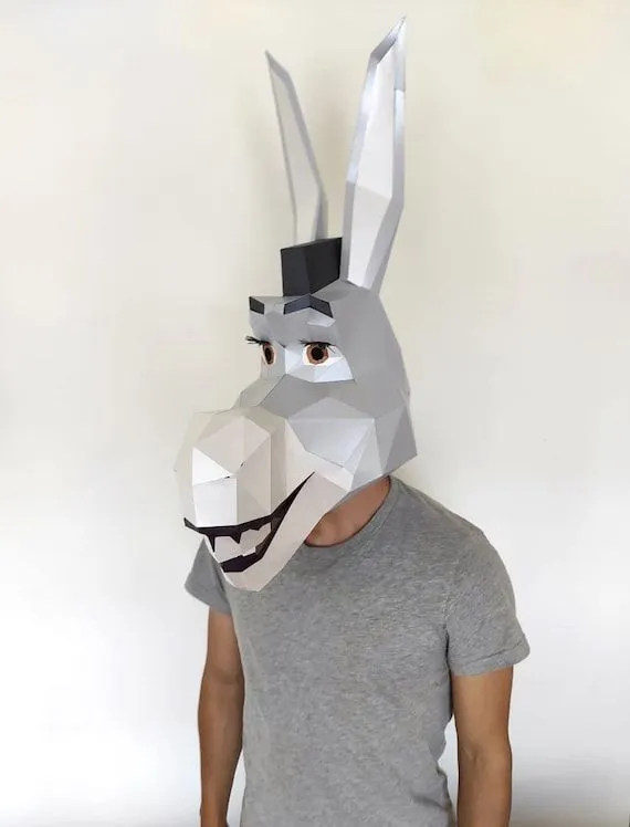 BURRO SHREK MASK Diy Lowpoly - Etsy España