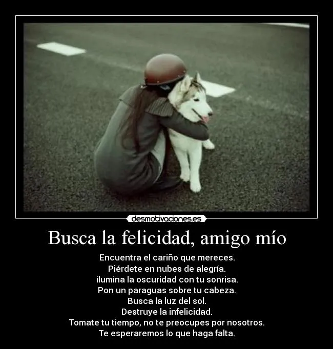 Busca la felicidad, amigo mío | Desmotivaciones