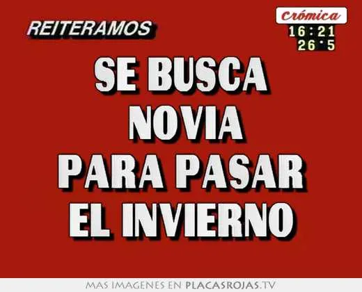 Se busca novia para pasar el invierno - Placas Rojas TV