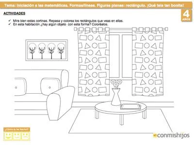 Busca el rectángulo. Ejercicios de matemáticas para niños Busca el rectángulo. Ejercicios de matemáticas para niños
