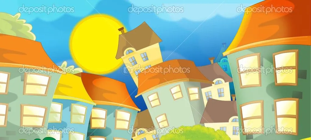 buscar ciudad de dibujos animados - ilustración para los niños ...