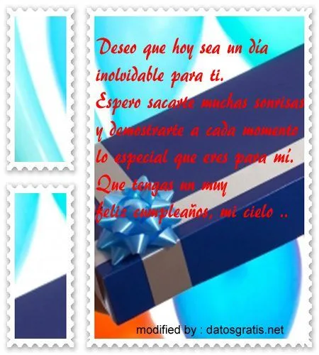 Buscar Originales Tarjetas De Cumpleaños Para Mi Novio | Mensajes ...