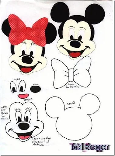 Cabeza de Mickey y Minnie Mouse moldes para fieltro o foam | Busco ... Cabeza de Mickey y Minnie Mouse moldes para fieltro o foam | Busco ...