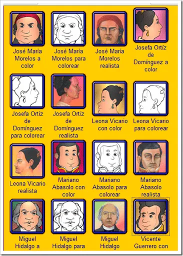 Fichas y dibujos para colorear de la Indeopendencia de México ... Fichas y dibujos para colorear de la Indeopendencia de México ...
