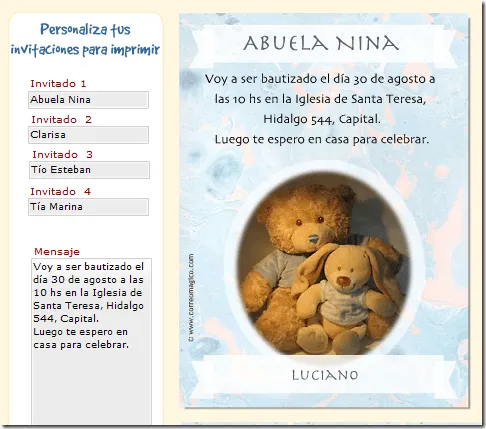 Crea e imprime tus invitaciones de bautismo gratis : Blog de imágenes