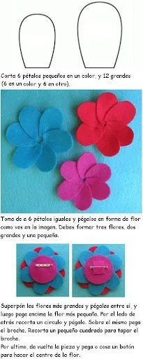 Busco Imágenes: Flores de fieltro, patrones y moldes para hacer ... Busco Imágenes: Flores de fieltro, patrones y moldes para hacer ...