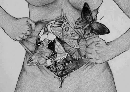 butterflies #body #girl #drawing #love | psicodelico | Pinterest