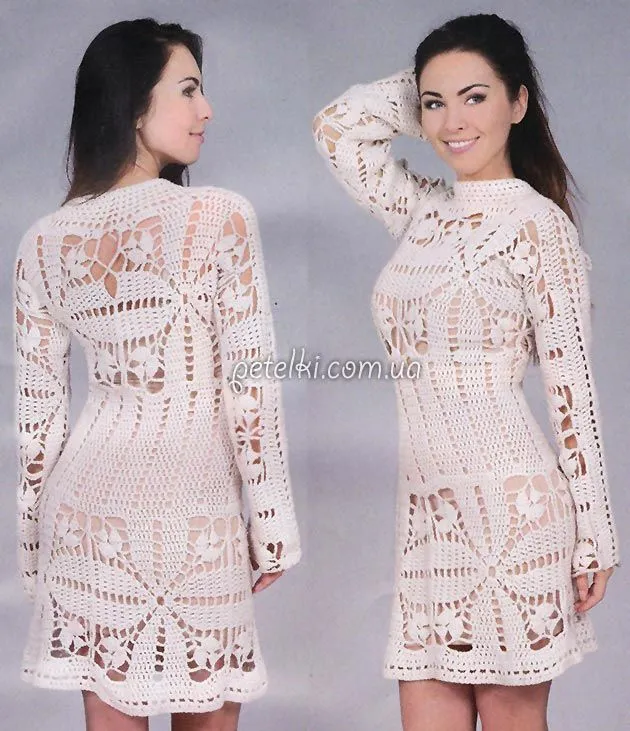 Butterfly Creaciones: lnteresante blanco gancho vestido ... Butterfly Creaciones: lnteresante blanco gancho vestido ...