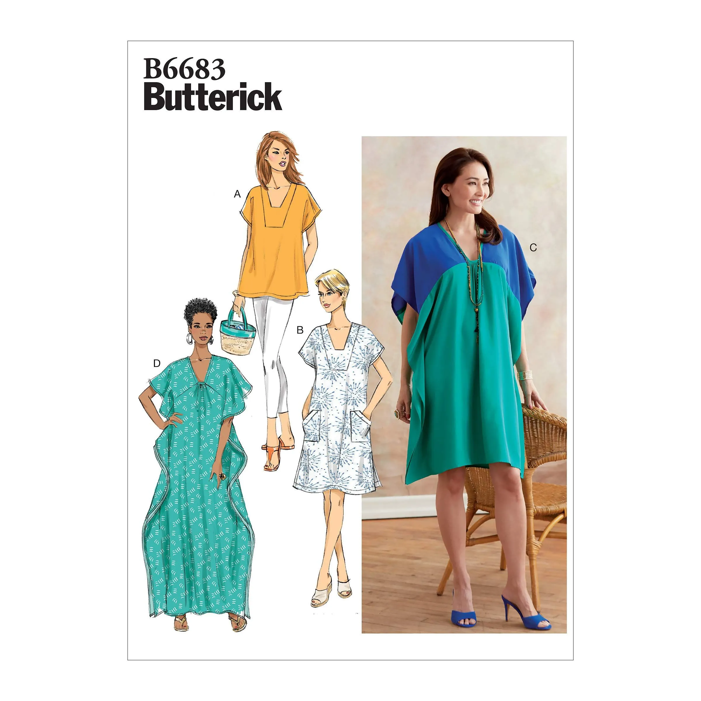 Butterick B6683ZZ Easy - Patrones de costura para caftán y túnica para mujer, tallas 16-26 : Amazon.com.mx: Hogar y Cocina Butterick B6683ZZ Easy - Patrones de costura para caftán y túnica para mujer, tallas 16-26 : Amazon.com.mx: Hogar y Cocina