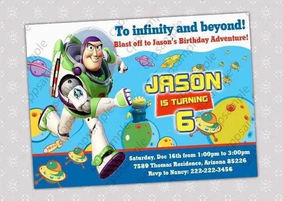 Buzz Lightyear Birthday Party Invitation por CreativePartyPixels
