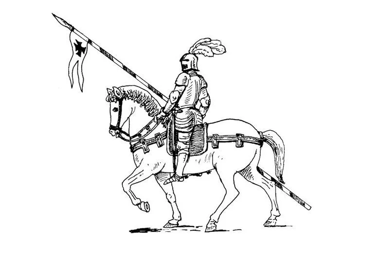 為孩子們的著色頁: Caballero andante para colorear