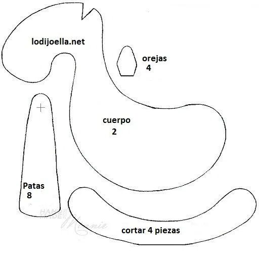 Molde para hacer un caballito de tela ~ lodijoella Molde para hacer un caballito de tela ~ lodijoella