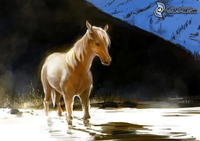 caballo-marron,-caricatura-de- ...