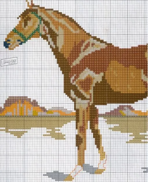 Nuevos gráficos gratis: Caballo marrón a punto de cruz Nuevos gráficos gratis: Caballo marrón a punto de cruz