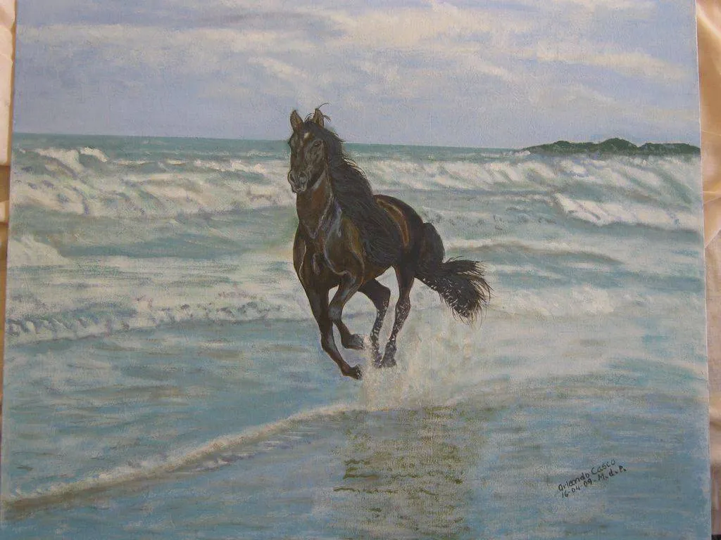 caballo salvaje en la playa Orlando Casco- Artelista.com caballo salvaje en la playa Orlando Casco- Artelista.com
