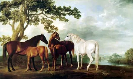 Caballos en paisaje - George Stubbs - como impresión artística de ... Caballos en paisaje - George Stubbs - como impresión artística de ...