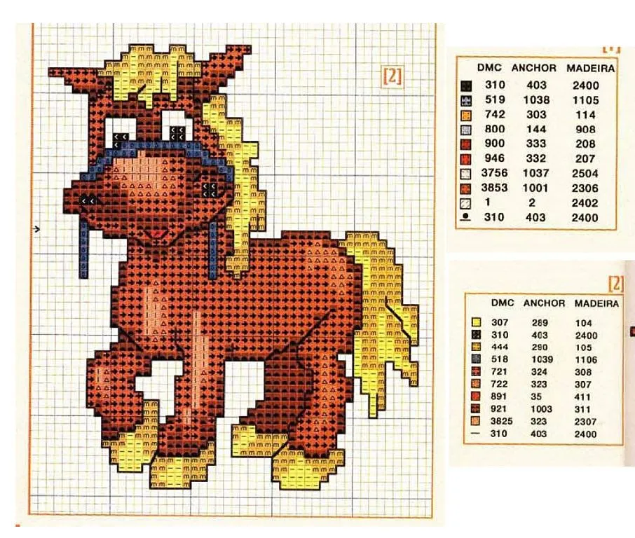 caballos punto cruz patrones (2) | Aprender manualidades es ...