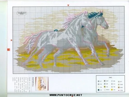 Caballos | Punto de cruz - Colección de patrones punto de cruz gratis.