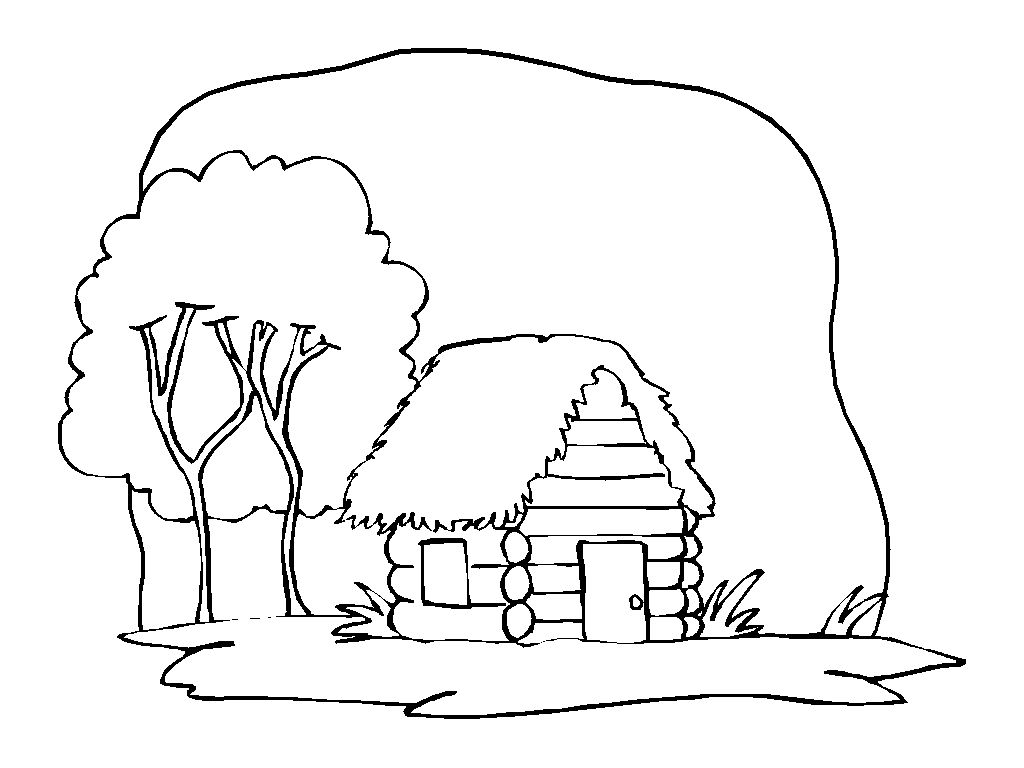 Cabaña para colorear ~ Dibujos para Colorear Infantil