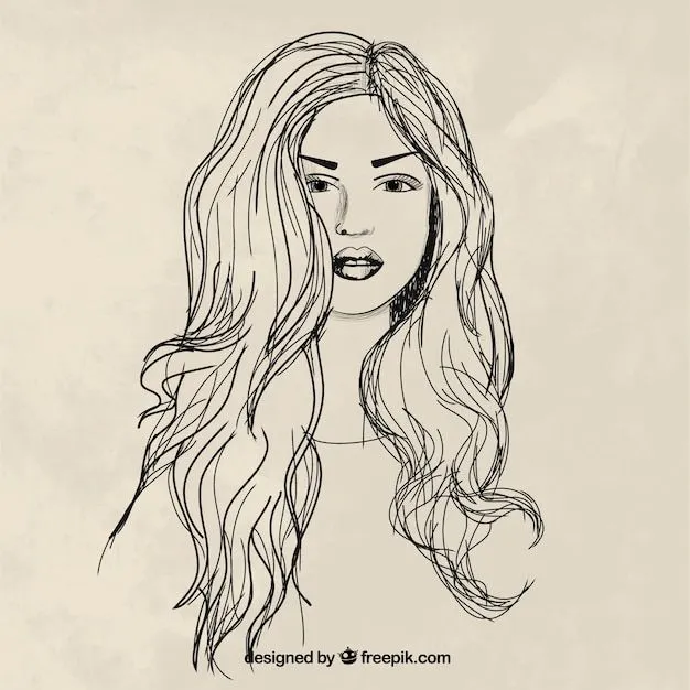 Mujer dibujada a mano con pelo largo | Descargar Vectores gratis Mujer dibujada a mano con pelo largo | Descargar Vectores gratis