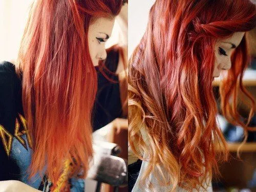 cabello rojo con mechas californianas - Buscar con Google ...