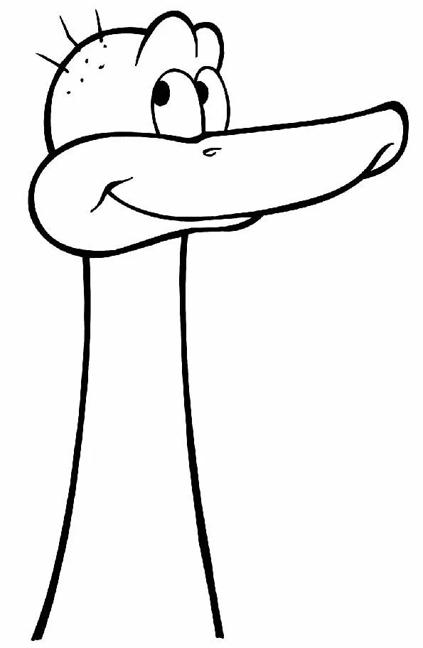 Cabeza de avestruz para colorear. Teby y Tib - Portal Infantil