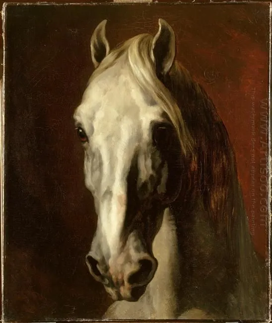 La Cabeza De Caballo Blanco - Pintura al óleo La Cabeza De Caballo Blanco - Pintura al óleo