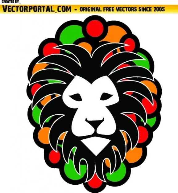 Cabeza de león con los colores rastafari | Descargar Vectores gratis