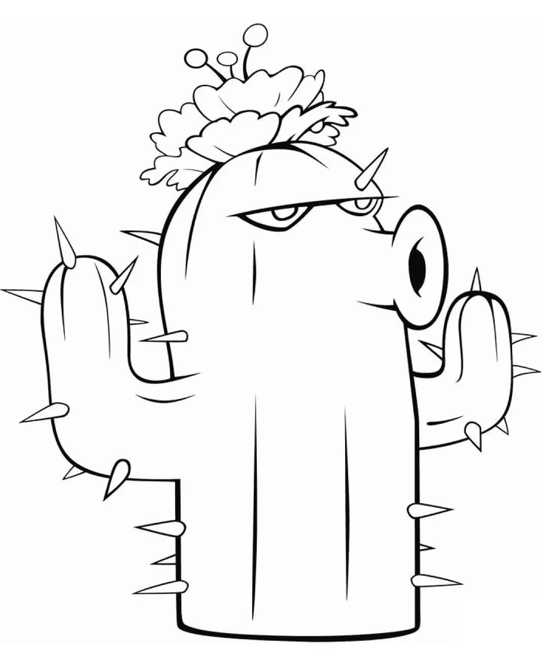 Cactus En Plantas Vs Zombies para colorear, imprimir e dibujar  –ColoringOnly.Com