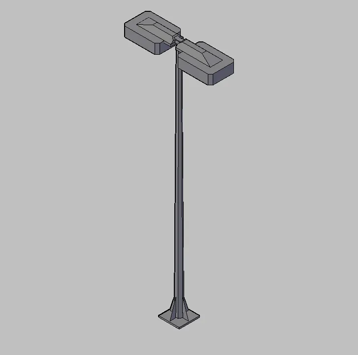 Cad-Projects - Biblioteca Bloques Autocad - Farola Poste doble - Vista de Farola Poste doble en 3D Cad-Projects - Biblioteca Bloques Autocad - Farola Poste doble - Vista de Farola Poste doble en 3D