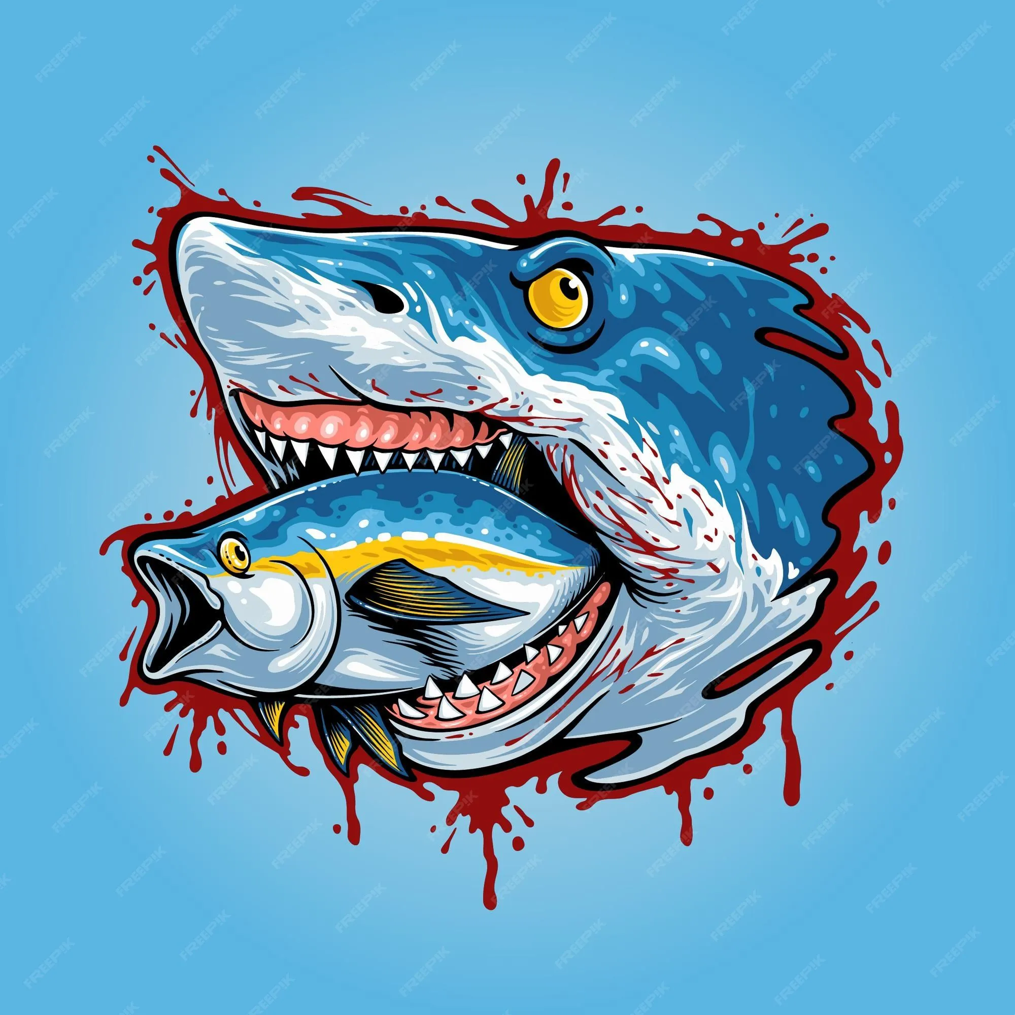 Cadena alimentaria de tiburones | Vector Premium Cadena alimentaria de tiburones | Vector Premium