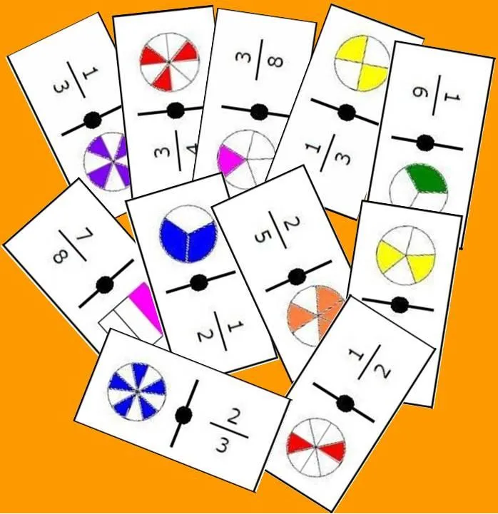 CADENAS DE 21 FICHAS DE DOMINÓS DE FRACCIONES | Juegos y matemáticas CADENAS DE 21 FICHAS DE DOMINÓS DE FRACCIONES | Juegos y matemáticas